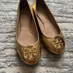 Gold Tory Burch flats